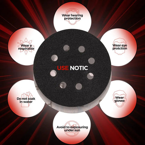 5 Inch Silicon Carbide Sanding Discs 3000 Grit Wet And Dry Hook And Loop Set, safety tips and disc with 8-hole pattern