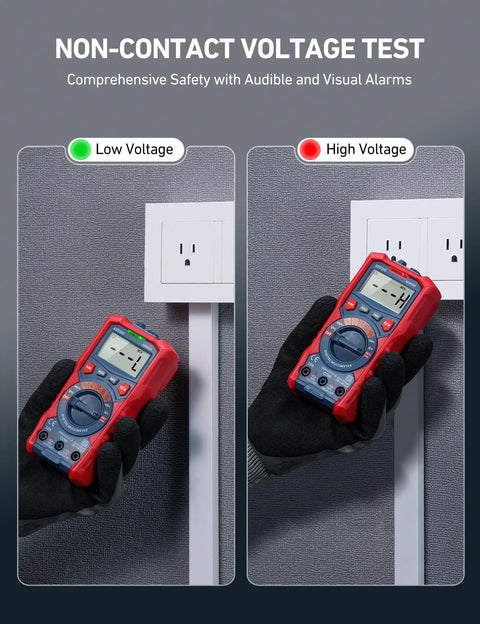 Digital Multimeter With TRMS 4000 Counts Auto Ranging Volt Meter Ohmmeter NCV Capable testing electrical outlet voltage