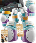 Bike Knee Pads For Skating Pro Grade Shield Safe Gear For Skateboard Roller Inline Skating Adults Size Medium Large Lavender Blue
