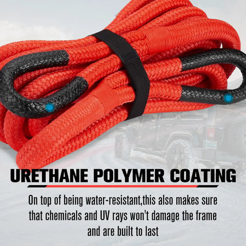 Trail Ready Kinetic Recovery Rope Kit With Two Heavy Duty Synthetic Soft Shackles And Storage Bag One Inch By Thirty Foot Snatch Strap For Off Road Mud Bogging Utv Atv Truck Jeep Rig Getting Unstuck Fast