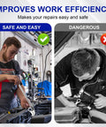 Mechanic using a 15 Inch Wrench Extender Bar For Maximum Leverage, Extra Long Universal Extension Tool For Auto Repair And Mechanics.