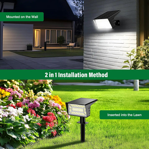 Four Pack Solar Spot Lights Outdoor With LED Auto On And Off Weatherproof IP68 Three Lighting Modes Two In One Landscape Lamp For Garden Pathway Cool White That Is Dang Bright And Total Game Changer