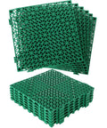 Interlocking Rubber Floor Tiles Eleven Point Six Inch Cushioned Mats With Drain Holes Non Slip for Pool Deck 12 Pack Green