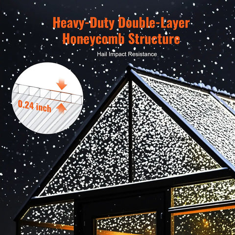 15 Pack Polycarbonate Greenhouse Roof Panels 2 By 4 Foot 0.24 Inch Thick Waterproof UV Protected Corrugated Clear Roofing Sheets For Greenhouse Garden