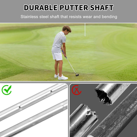 Junior Edition Kids Putter 24 Inch Right Handed With Soft Grip And Alignment Line Black Orange For Ages 3 To 8, durable putter shaft