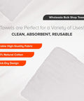 Wholesale Huck Towels 625 Pack 18x18 Premium Cotton Rags For Auto Shop Cleaning Grease And Oil Absorbent Lint Free