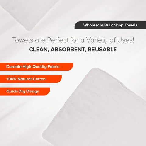 Wholesale Huck Towels 625 Pack 18x18 Premium Cotton Rags For Auto Shop Cleaning Grease And Oil Absorbent Lint Free