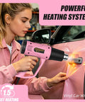 Dual Temp Heat Gun 300C And 600C, 900W To 1300W Hot Air Gun With Overload Protection in use for vinyl car wrapping