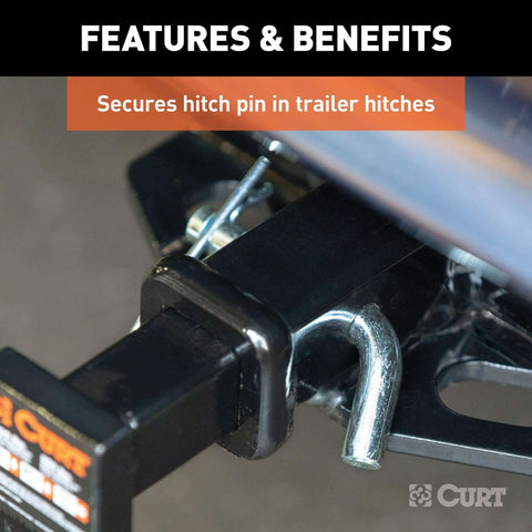 Trailer Hitch Clips For One Half Inch Or Five Eighths Inch Pins Three Pack Clear Zinc Finish Durable Steel Construction Secures Hitch Pins To Trailers Fits Pins With Hole Or Grooved Attachments Easy To Use installed on trailer hitch receiver