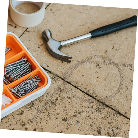Pro Grade Portable Folding Umbrella Spring Replacement Featuring Slick Auto Pole Mechanism with tools on a work surface.