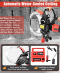 Pro Rigged Heavy Duty 9500 Watt Electric Concrete Ring Saw with integrated water pump for dust-free cutting.