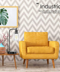 Cool Industrial Seeded Glass Table Lamps Set Of 2 With Touch Control next to a yellow armchair in a stylish living room.
