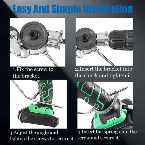 Installation steps for Drill Nibbler Sheet Metal Cutting Tool Attachment with Adapter for Cutting Iron, Steel, Copper, Aluminum and White Sheet Metal