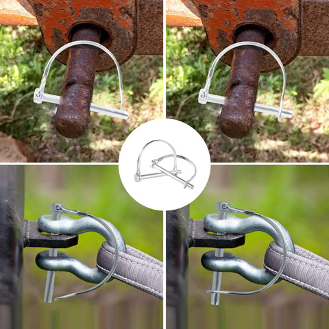 Pack Of 10 Trailer Pins And Locking Pins Set 2.75 Inch Length And 0.25 Inch Diameter For Trailer Hitch Pin Lock And Coupler Pin Heavy Duty Zinc Plated Carbon Steel For Farm Trailers Towing And Lawn Equipment