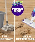 PowerMop Mopping Kit For Floor Cleaning With No Bucket Needed, 5X Cleaning Power, Electric Spray, Includes 1 Power Mop, 2 Replacement Pads, 2 Batteries, 1 Liquid Cleaning Solution, Multi Surface And Wood Floors, on wood floor
