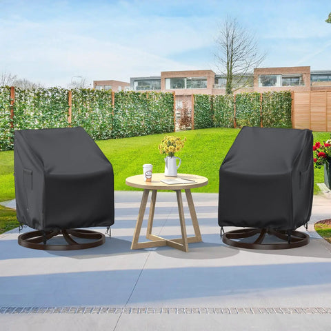 Heavy Duty Outdoor Swivel Lounge Chair Cover 2 Pack Waterproof Fits 30W x 34D x 38.5H Inches on patio furniture