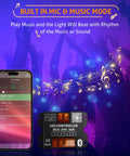 Storefront RGB LED Strip Lights With Bluetooth App Control And Remote, music mode and LED controller display