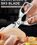 All Purpose Kitchen Shears With Ultra Sharp Blades Heavy Duty Stainless Steel Scissors For Meal Prep Poultry Meat Bones And Turkey Dishwasher Safe Durable Kitchen Cutters For Everyday Cooking, cutting raw chicken