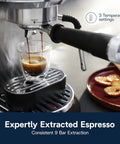 Barista Worthy Home Espresso Machine With Milk Frother, 15 Bar Pump, Temperature Control, Italian Stainless Steel Design