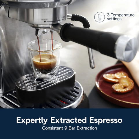 Barista Worthy Home Espresso Machine With Milk Frother, 15 Bar Pump, Temperature Control, Italian Stainless Steel Design