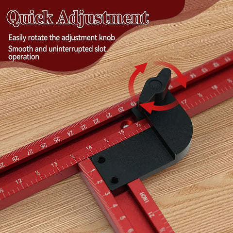 Top Shelf Adjustable Router Jig And Juice Groove Template For Sweet Custom Cabinet Projects 23.6 Inch quick adjustment knob detail.