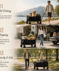 Foldable Wagon Cart With All Terrain Wheels, Heavy Duty Utility Wagon For Beach Ready Hauls, Sand, Garden, outdoor scenes