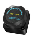 Heavy Duty Workhorse 12V 140A Voltage Sensitive Relay For Dual Battery Systems With Auto Trigger Switch and complete wiring harness kit, black isolator with LED indicators.
