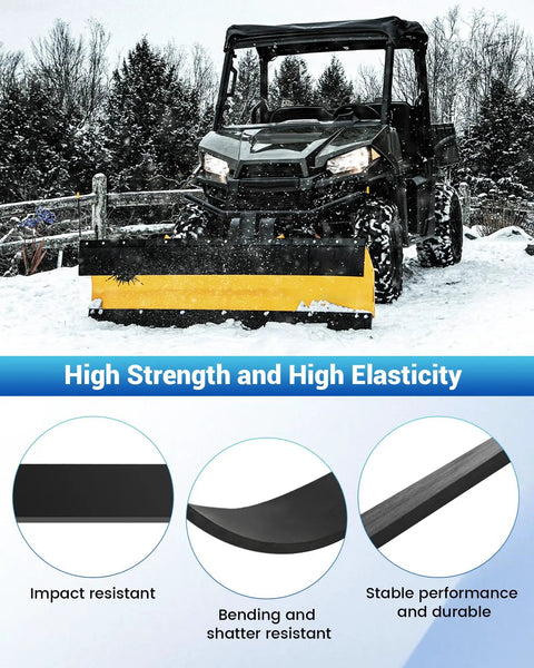 72 Inch Polyurethane Snow Plow Cutting Edge Three Inch Wide One Half Inch Thick Built Tough Replacement Blade on UTV Snow Plow