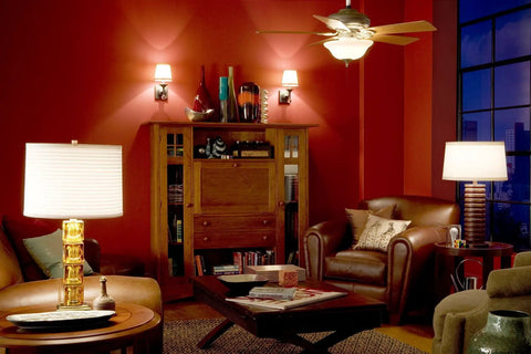 Cozy living room illuminated by 60W Equivalent LED Light Bulbs A19 Soft White 2700K Non Dimmable 800 Lumens 8W Replacement