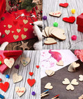 Two Inch Wooden Hearts Craft Kit 100 Pcs Blank Wood Hearts For DIY Wedding Decor Christmas Party Embellishments Natural