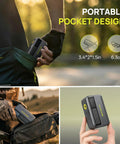Compact Mini Electric Bike Pump With Gauge Portable 120 PSI Fast Inflator for Road MTB E-Bikes shown pocket-sized and easy to carry.