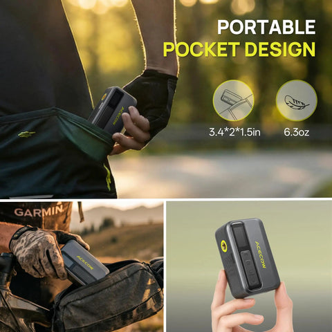Compact Mini Electric Bike Pump With Gauge Portable 120 PSI Fast Inflator for Road MTB E-Bikes shown pocket-sized and easy to carry.