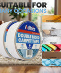 Double Sided Rug Tape For Area Rugs Heavy Duty Adhesive That Grips Hardwood Tile And Carpet Residue Free Easy To Apply