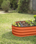 Open Base Galvanized Raised Garden Bed For Outdoor Use 4 By 2 By 1 Ft Planter For Veggies Flowers And Herbs Orange Metal Garden Box