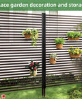 Rock Solid Outdoor Privacy Screen 43 Inch Long 70.8 Inch High Metal Fence Panel Freestanding Weatherproof Anti Corrosion with plants