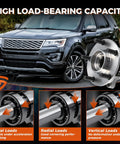 Rear And Front Wheel Bearing And Hub Assembly Kit For Ford Explorer 2011 To 2018 And Police Interceptor Utility Front And Rear 5 Lug Hubs With ABS Durable Replacement For Rough Roads Direct Fit shown with vehicle