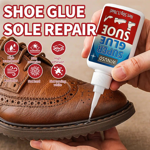 50G Shoe Glue All Purpose Waterproof Repair Adhesive for instant strong bond on leather shoes and soles repairs, DIY use