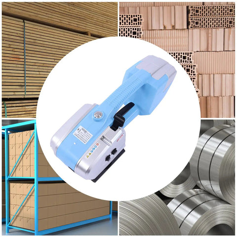 Heavy Duty Electric Strapping Tool Portable Handheld Pallet Baler Cuts And Heat Seals PP PET Bands No Buckles Needed on wooden pallets