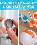 Magnetic Solar System Art Kit For Kids With 9 Magnets Build Paint And Display 3D Planet Magnets On Any Fridge Safe High Quality Materials Totally Fun Educational STEM Craft For Curious Adventurers, kid-safe magnets and paint