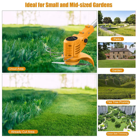 Cordless 21V String Trimmer With 2x2.0Ah Batteries And Charger Weed Wacker for lawn trimming and landscaping visualization