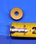 Professional Male Diamond Knurling Wheel Built Tough From Premium HSS Steel Featuring One Inch Shank with ruler for size reference.