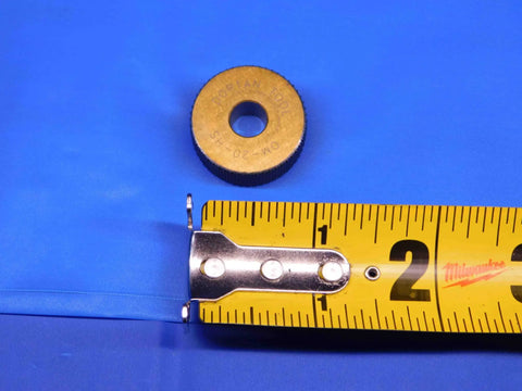 Professional Male Diamond Knurling Wheel Built Tough From Premium HSS Steel Featuring One Inch Shank with ruler for size reference.