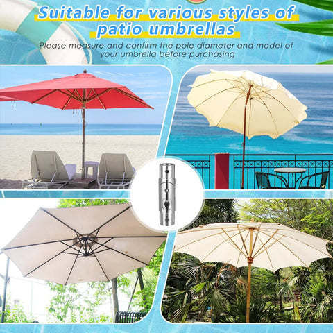 2 Pack Patio Umbrella Pole Replacement Parts for 1.5 Inch Diameter Poles Wear Resistant Push Button Tilt Adjustment Metal Parasol Mounting Bracket Accessories for Yard Deck Balcony Garden