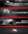 Image showing agriculture, powersports, and heavy machinery illuminated, highlighting the 12V LED Tractor And Combine Flood Light With Connector Replacement For Case IH 5088 5130 5140 6088 6140 7010 7088 7120 7130 Off Road Ready 2900 Lumens 35 Watts Aluminum Housing With Mounting Bracket use.