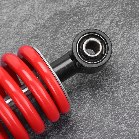 Heavy Duty 350mm Rear Shock Absorber For Buggy ATV Quad Dirt Bike Plus Mountain And Electric Bike, red coil close-up