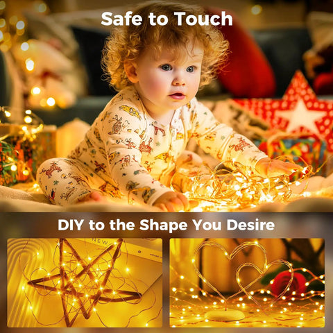 Dope Warm White Outdoor Fairy Lights With Remote, 33 Feet Of 100 LED Twinkle String Lights, Waterproof With Timer And Dimmable Modes