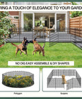 15 Panels Tall Garden Animal Barrier Fence With Gate No Dig Outdoor Fence For Yard, installed in garden, rustproof metal.