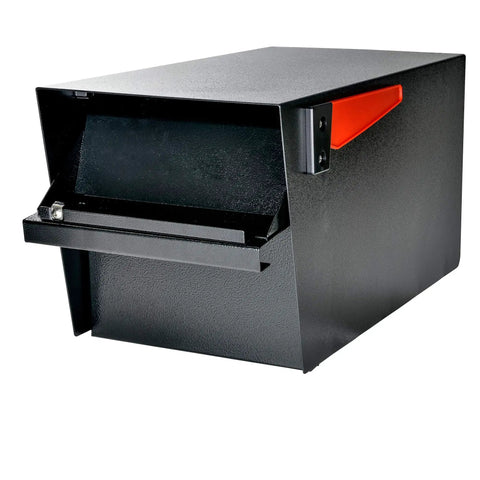 Street Safe Locking Mailbox With Rear Access Door For Safe Mail And Parcels Bi-Cam Anti-Pry Latch in durable black steel