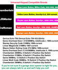 Universal Garage Door Opener Keypad For Most Brands With Plug And Play Easy Install And Quick Setup And Reliable Code Entry Durable Weatherproof Build Works With Garage Openers From 1993 To Today 10 Year Warranty compatibility chart
