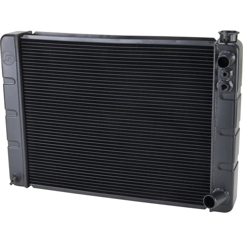 Windchill 3-Row Aluminum Radiator For LS Swap, 28 x 19 Inch, showing double pass core and LS-Spec fittings